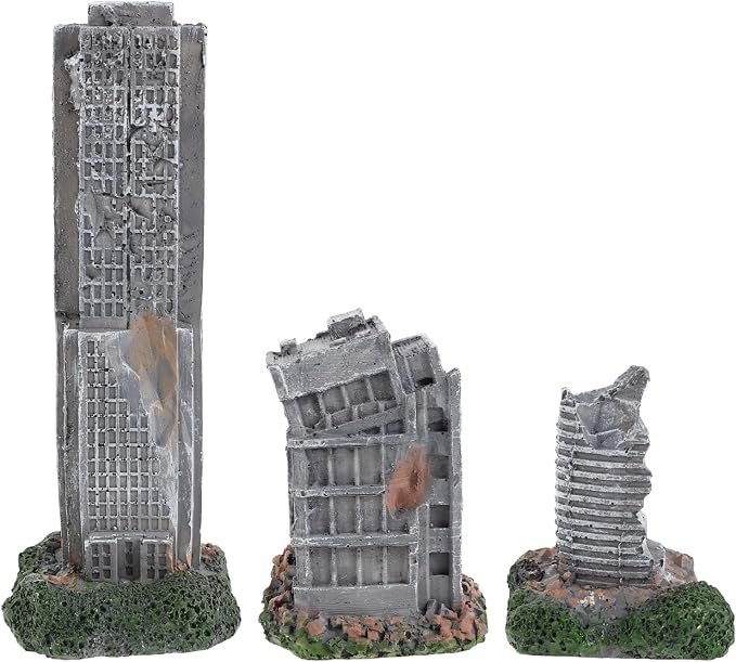 Totority Aquarium Ruins Decorations 3Pcs Fish Tank Hideout Decor Fish Tank Castle Decoration Resin Aquarium Decorations Buildings City Model Buildings for Shrimp and Underwater Landscaping 5.51 in