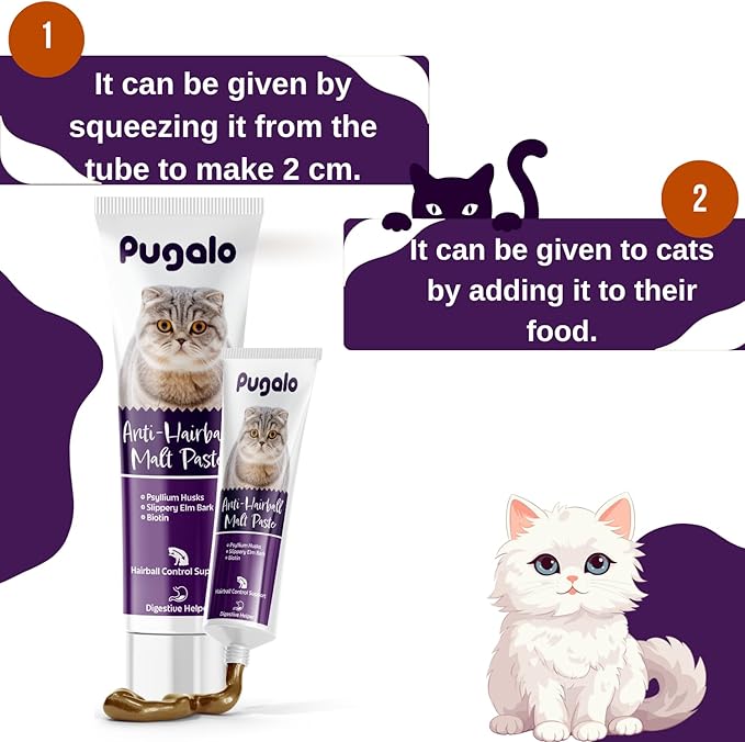 Cat Hairball Remedy Gel 100ml (3.5oz) Malt Paste for Cats Supports Hairball Control & Digestive Health