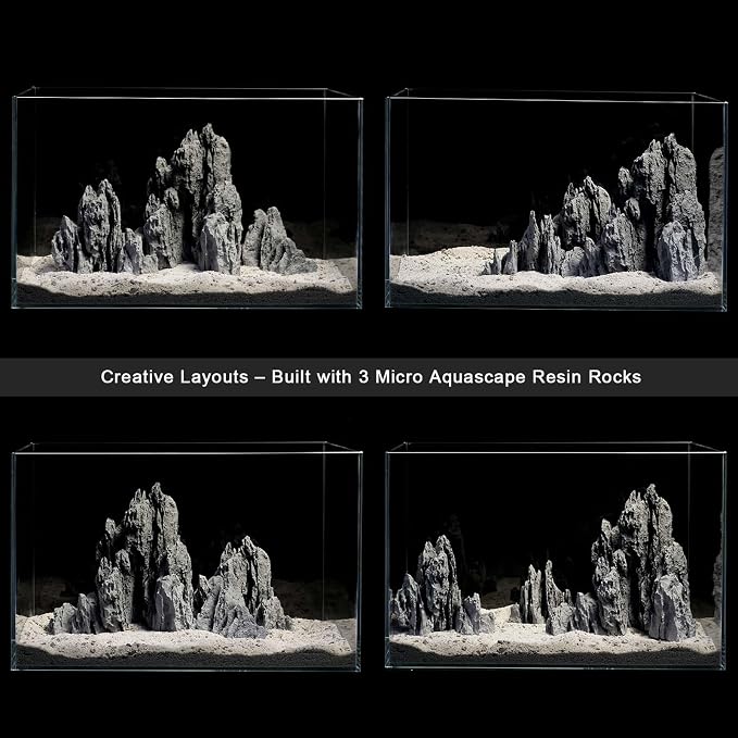 FZONE Aquarium Rocks Aquascaping, Micro Resin Seiryu Rock for Aquascaping