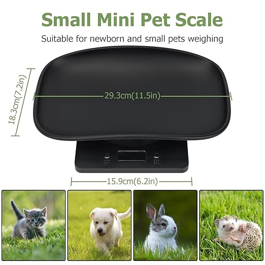 Puppy Scales for Weighing, Digital Pet Scale for Newborn Cat Puppies, Portable Small Scale with Tape Measure,Collars and Nail Clipper, Multi-Function LCD Scale,Max 33lb