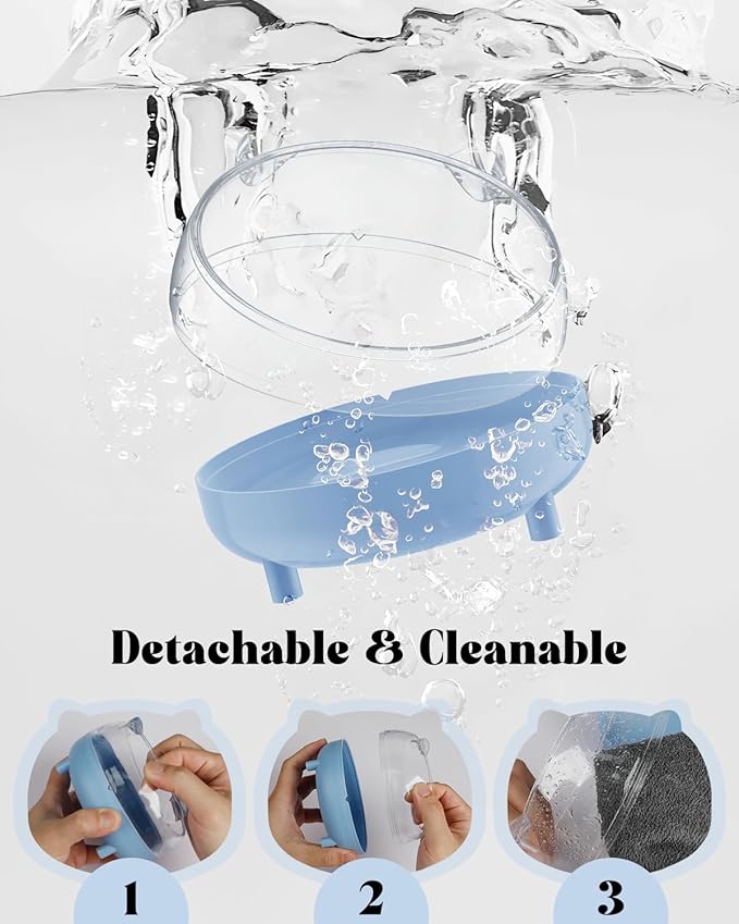 Pawfly Hamster Sand Bath Container, Hamster Sand Bath Box, Hamster Bathtub, Hamster Bathroom, Hamster Toilet, Plastic Dust Bath for Dwarf Hamsters, Syrian Hamsters, Mice, Gerbils & Small Animal, Blue