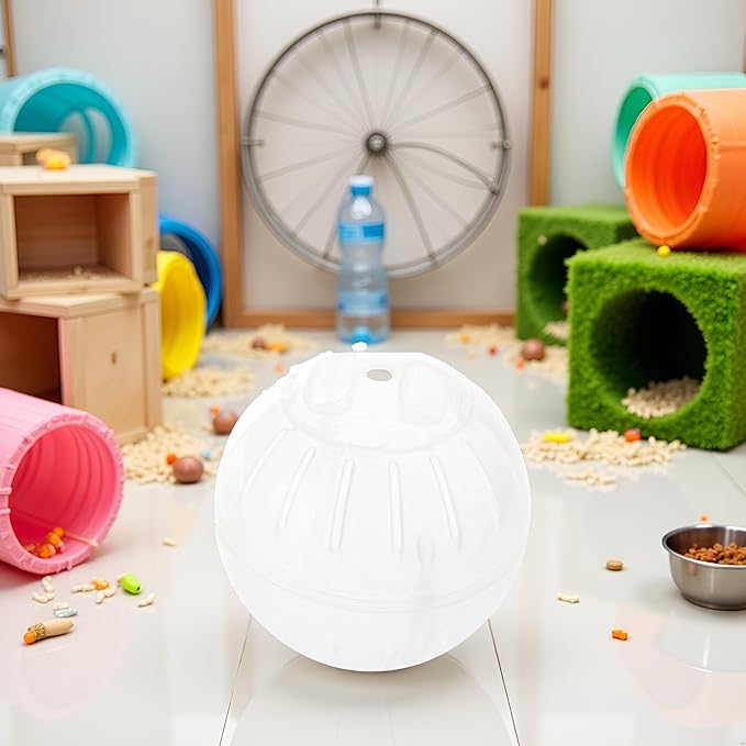 White Silent Exercise Ball Plastic Spinner Hamster Running for Sugar Gliders Small Mice Gerbils Multiple Colors Hamster Exercise Ball，Small Animal Exercise Wheels，Animal Health Supplie