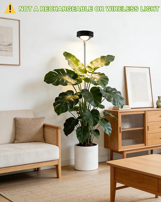 Plant Grow Light, LED Growing Light Full Spectrum for Indoor Plants,Black Magnifying Glass Plant Lights,Height Adjustable, Automatic Timer, 5V Low Safe Voltage,Idea for Large