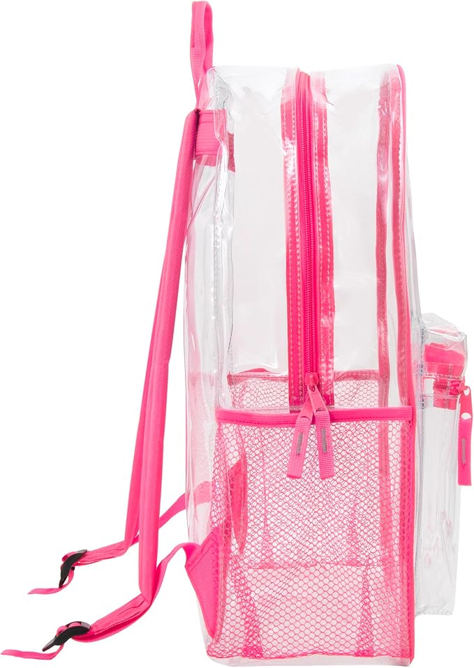 Trail maker Clear Backpack Heavy Duty with Padded Straps, Side Pockets for Kids, Boys, Girls, School, Stadium Approved Events