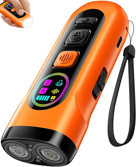 SEDULAN Dog Bark Deterrent Devices Anti Barking Device for Dogs Ultrasonic Bark Stopper Portable Dog Training Tool Indoor Outdoor Up to 50ft Correct Bad Behavior of Own or Neighbor's Dog (Orange)