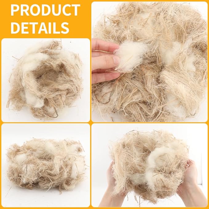 Balana 40g Building Mat Pigeon Natural Mixing Bird Nesting Material Cushion Cage Liner, Bird Nest Nesting Liners Great for Nest Building and Hideouts