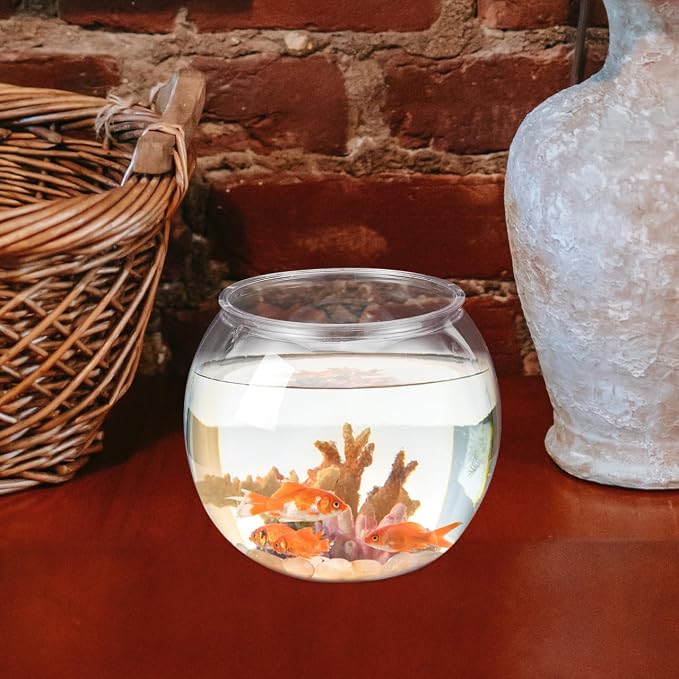 VICASKY Fish Bowl Goldfish Tank Round Bowls Large Small - Transparent Aquarium Terrarium Hydroponic Planter for Centerpieces Decor Desktop Fishbowl Unbreakable Transparent Pet Round Fish Tank Decor