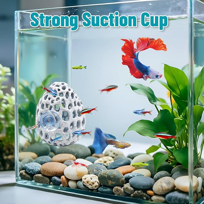 Obfuscate Shrimp Hides for Aquarium, Realistic Coral Rock Aquarium Decor | Shrimp Cave with Suction Cup, Non-Toxic PETG,Shrimp Tank Accessories,Fish Tank Hideout for Small Fish, Shrimp,Guppies, Betta