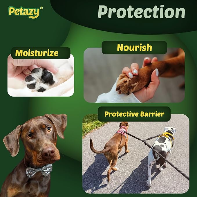 Petazy Dog Paw Balm – Itch Away Formula for Itchy, Dry, Craked & Irritated Paws | Lick-Safe, Natural Relief with Coconut Oil, Aloe Vera & Shea Butter | Paw & Nose Balm for Dogs & Cats, 2.1 oz