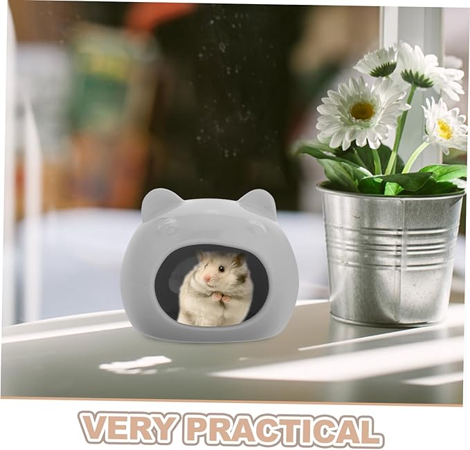 Small Pet Hideout House Durable Ceramic Nest for Hamsters Gerbils Charming Design