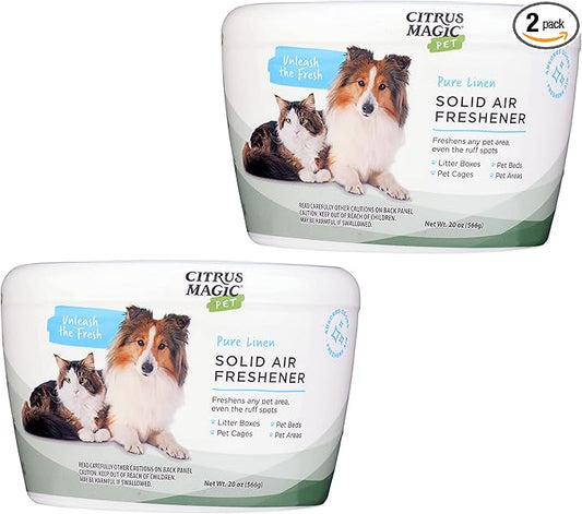 Citrus Magic Pet Odor Absorbing Solid Air Freshener, Pure Linen, 20-Ounce, Pack of 2