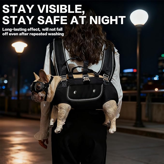 TIMIEEYA Dog Backpack Carrier for Dogs - Dog Carrier Backpack, Adjustable Padded Breathable Straps for Dogs, Disabled, Joint Injuries, Arthritis (18–30 lbs)