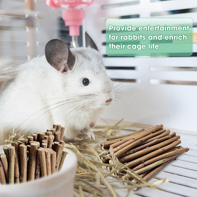 Jorewood 250g Natural Apple Wood Chew Sticks for Rabbits, Hamsters, Chinchillas - Extra Hard Teeth Grinding Toy | Untreated, Safe & Long-Lasting Rodent Chews