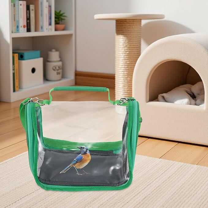 Toddmomy Portable Bird Travel Carrier Bag Lightweight Small Parrot Travel Cage Carrier for Outdoor Trips with Green Compact Design Suitable for Budgies and Small Birds