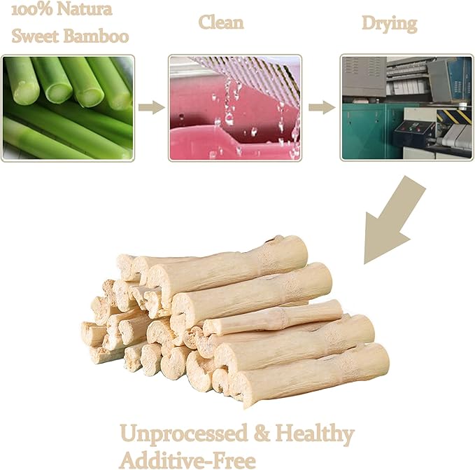 200g Bamboo Chew Sticks for Rabbits, Natural Sweet Bamboo Chew Toys for Bunny, Chinchilla, Hamster, Guinea Pig, Squirrel, Molar Treats Snacks Small Animal Chew Teeth Grinding Toys