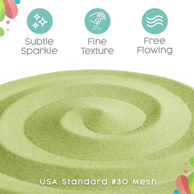 Sandsational Sparkle Key Lime Unity Sand, 1 LB (16 oz), Colored Sand for Weddings, Vase Filler, Home Décor, Craft Sand, Aquarium Sand, and More