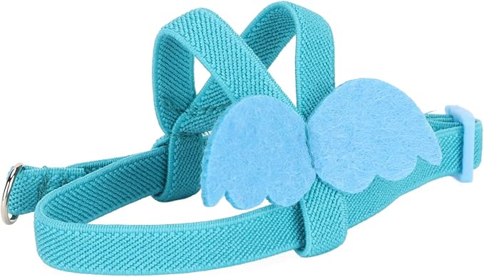 PerGar Parrot Bird Harness Leash, Adjustable Nylon Anti Bite Flying Training Rope, Pet Outdoor Traction Lead, Blue, S