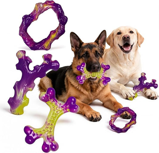 Frienhund 6-Pack Dog Toys for Aggressive Chewers: Dog Toy for Aggressive Chewer Large Breed, Dog Toy to Keep Them Busy, Dog, Bacon Flavor