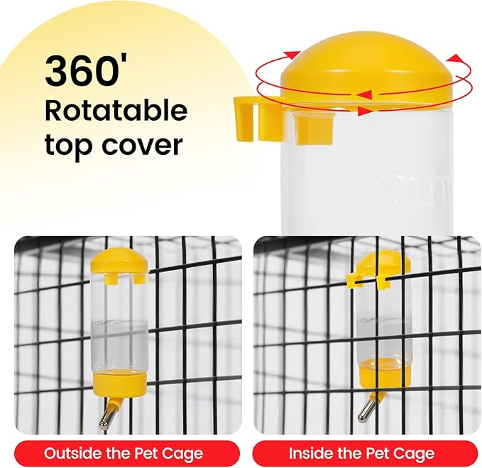 3PC 14OZ Guinea Pig Water Bottle No Drip Small Animal Water Dispenser Hanging Rabbit Water Bottle Hamster Water Feeder Bottle for Rabbit Chinchilla Squirrel Ship by Random Color