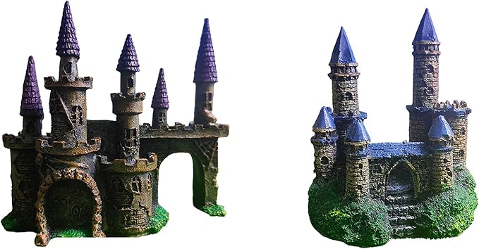 Aquarium Castles Statue Artificial Hideouts House Resin Aquarium Decorations Art Craft Terrarium Habitat Ornament
