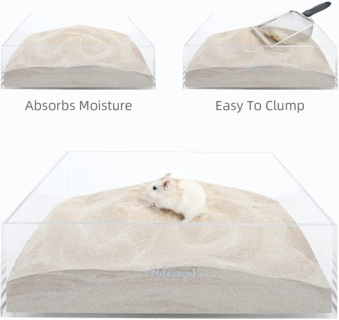 Niteangel Hamster Desert Bath Sand | No-Dust Bath or Potty Litter Sand for Hamster Chinchillas Gerbil Mice Degu or Other Small Pets