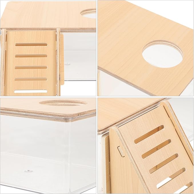 Ipetboom Hamster Sand Bath Kit Chinchilla Dust Bath House for Small Animals Transparent Reusable