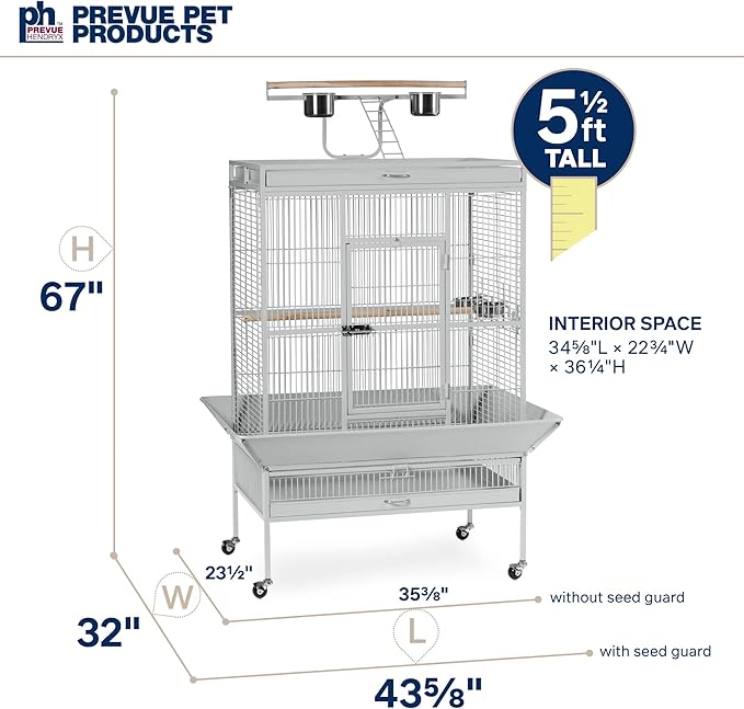 Prevue Pet Products Wrought Iron Select Bird Cage Pewter Hammertone 3154W