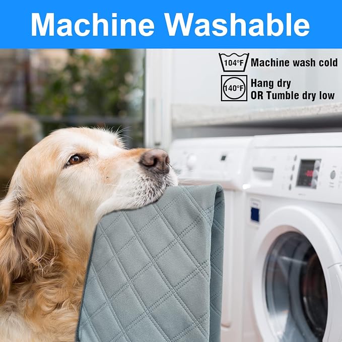 RIOUSSI Washable Pee Pads for Dogs, Reusable, Absorbent, Leakproof, Non Slip Pet Puppy Pads for Potty Training. Light Gray, 36x41 Inch(4pack)