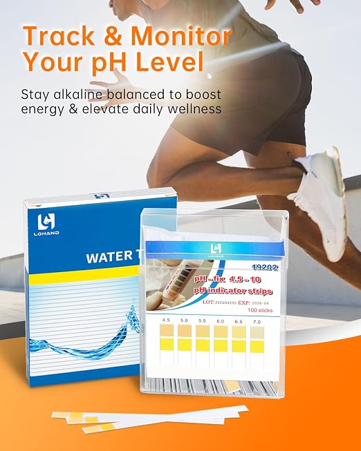 LOHAND pH Test Strips fot Urine & Saliva, 4.5-10pH Range, 100Strips | Fast & Accurate Read, Acid Alkaline Litmus Test Paper Level for Body pH Testing, Health Monitoring, Alkaline Food Liquid