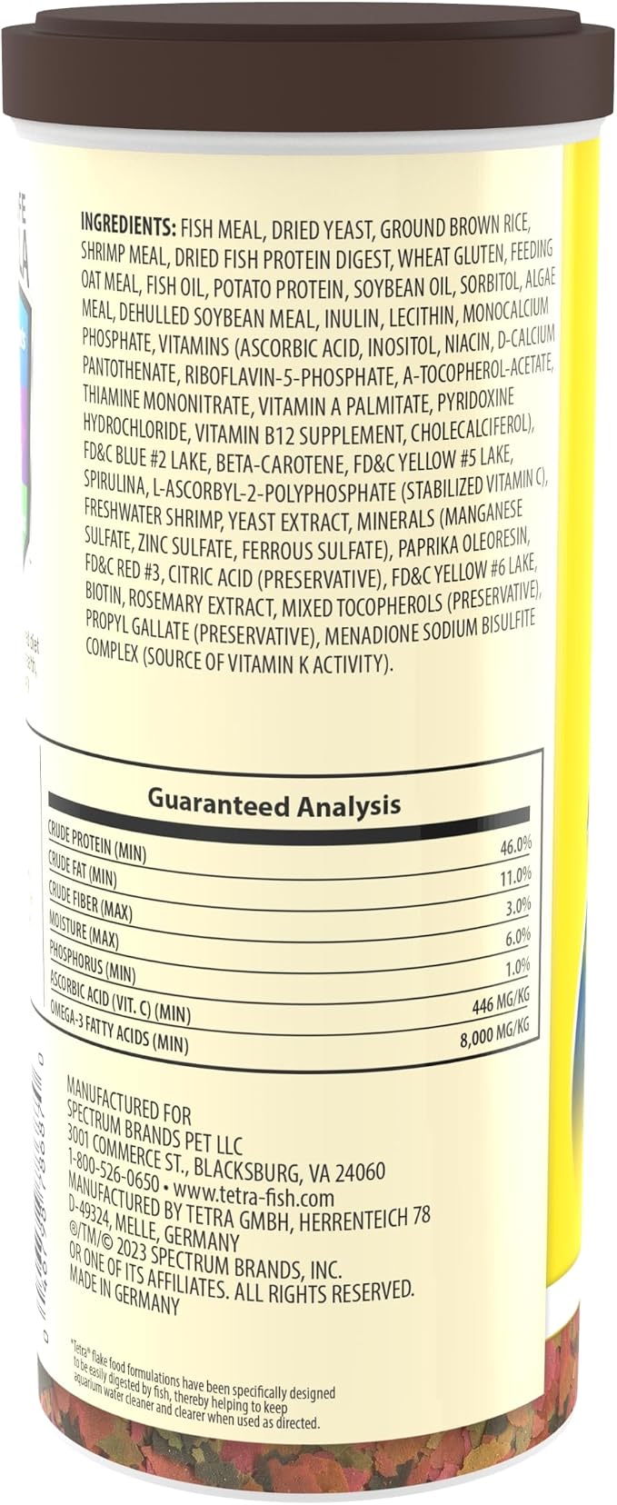 TetraMin Tropical Flakes Fish Food, 8.81 oz | Complete Daily Diet For Top-And-Mid Feeding Tropical Fish, Protein For Growth & Prebiotics for Digestion, Clear Water Formula