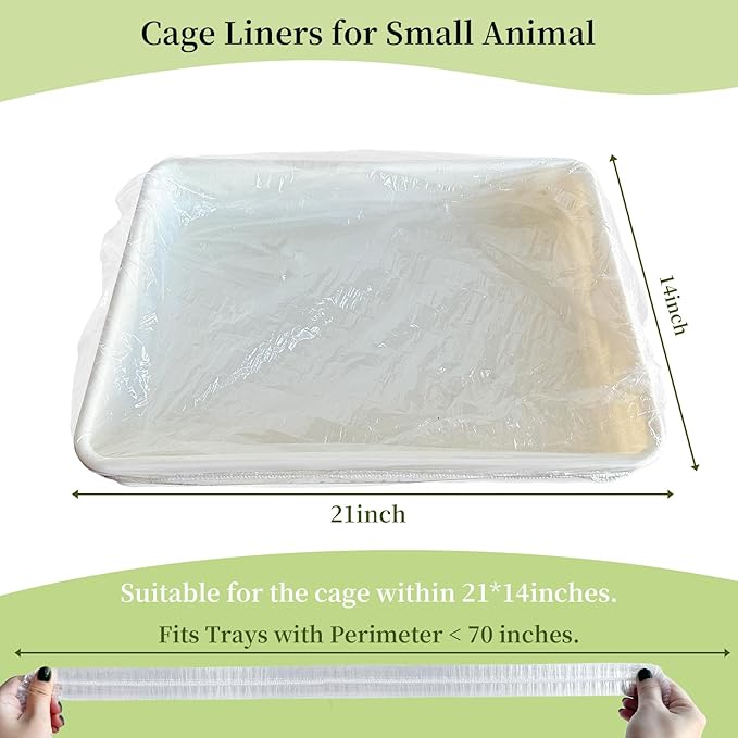 upcessory Disposable 50 pcs Small Animal Cage Liners, Rabbit Tray Film Liner Bunny Litter Pan Bags Guinea Pig Cage Toilet Plastic Film for Bird Hamster Chinchilla Hedgehog