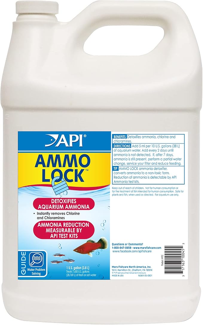 API AMMO LOCK Freshwater and Saltwater Aquarium Ammonia Detoxifier 1-Gallon Bottle