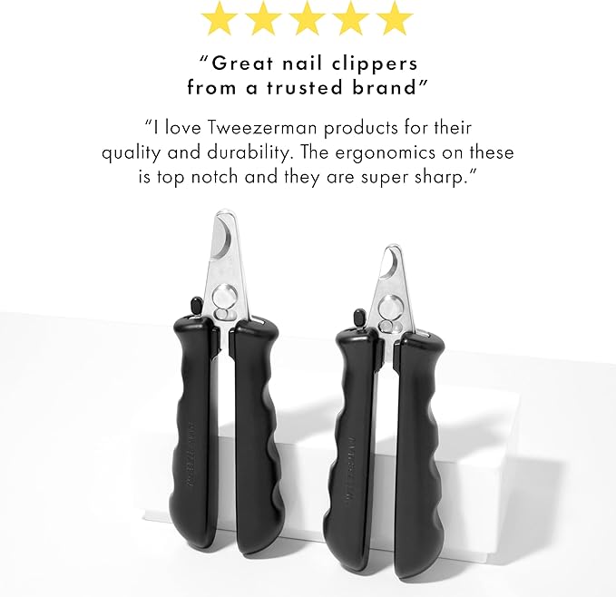 Tweezerman Small Nail Clippers for Dogs & Cats, Manual Professional Dog & Cat Nail Trimmer with Ergonomic Handle