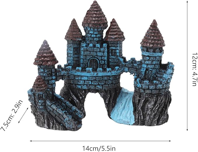 Castle Decoration for Fish Tanks, Eco-Friendly Hideout, Realistic Resin Ornament Idea