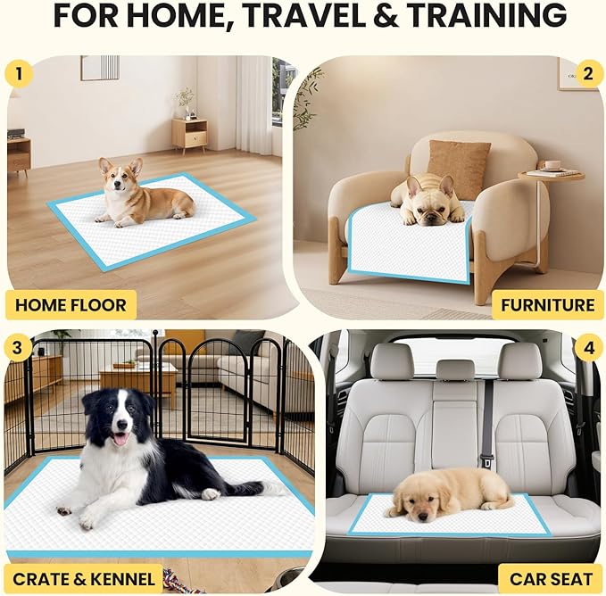 VJJ Puppy Pads 100 Count 30"x26", Great Value Potty Pads for Dogs XL, Large Pee Pads Piddle Pads for Pet Training, Leak-Proof Dog Pee Pads for Doggy Daily Use