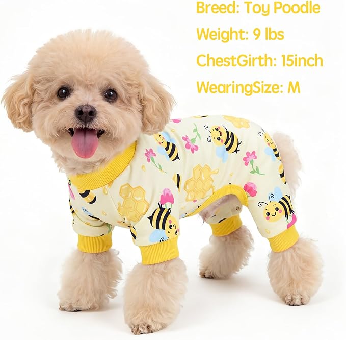 XPUDAC 4 Pack Dog Pajamas, Soft Cute Puppy Clothes, Comfy Dog Pjs Onesie Lightweight Pet Outfit for Small Medium Dogs Girl Boy, 2XL