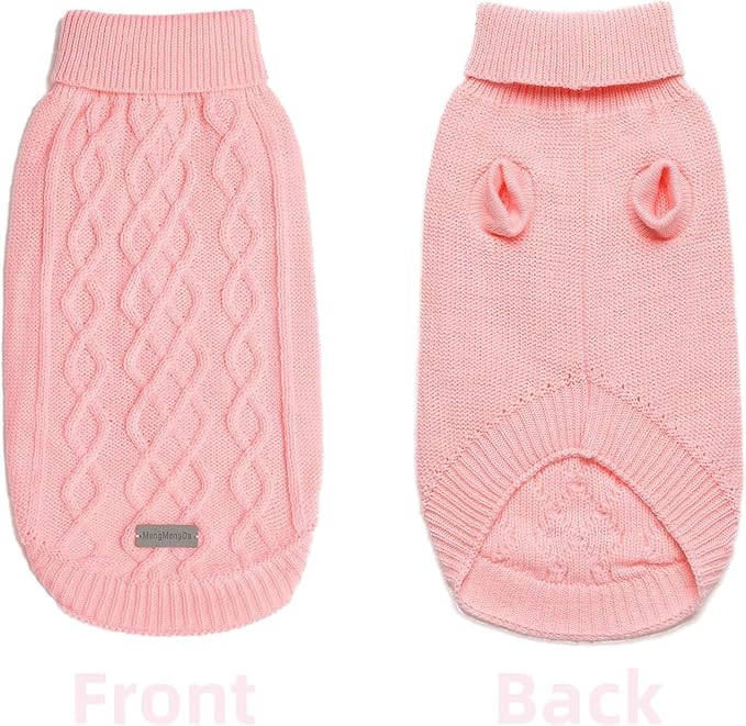 Small Dog Sweater, Soft Knit Pet Clothes for Spring Transition, Lightweight Puppy Outfit for Chihuahua, Yorkie, Extra Small Dogs; Stylish Doggy Apparel for Morning Walks (Pink, XS)