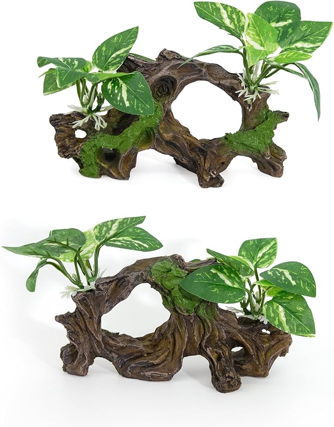Driftwood Cave Aquarium Decor Silk Aquarium Plants for Betta Fish Tank Accessories Decorations