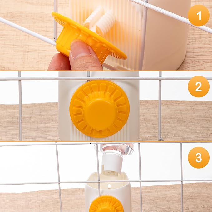 Jingmore 4 Pcs No Mess Small Bird Feeder Parakeet Water Dispenser Set Automatic Clear Parakeet Feeder Acrylic Watered Cage Accessories for Canary Budgie Lovebirds Finches(White)