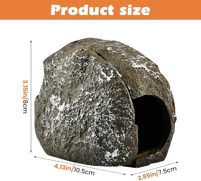 Magnetic Aquarium Cave Magnetic Rocks Fish Tank Decor with Strong Magnetics Resin Pleco Hideout for Bettas Easy Viewing Shelter(Color:Brown)