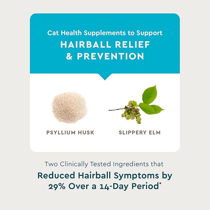 VetIQ Hairball Treatment for Cats, Hairball Remedy Crunchy and Creamy Cat Treats for Furball Control and Relief, Chicken Flavor, 3.7oz
