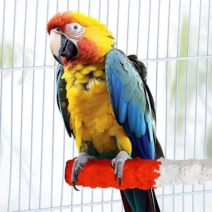 ULTECHNOVO Bird Perch Stand 6.88In Calcium Cuttlebone – High-Calcium Beak Grinding & Claw Trimming – for Parrot Cage for Cockatiel Conure African Grey