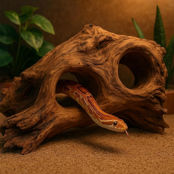 emours Porous Natural Driftwood for Aquarium, Aquascaping Driftwood with Holes, Hand-Selected Tunnels & Hideouts, Aquascaping Hardscape, Terrarium Reptile Décor, No Paint or Resin (6-8" (15-20 cm))