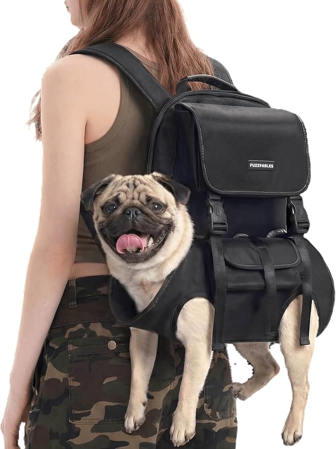 Dog Backpack Carrier(10-20lbs), Pet Lift Carrier for Medium to Large Dogs, Breathable Mesh Comfortable Adjustable Straps,Lightweight Travel Backpack for Pet Disabled, Injuries, Hiking