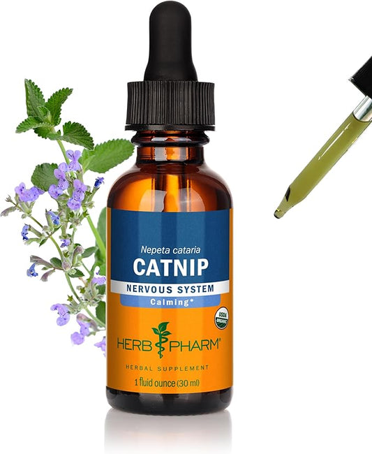 Herb Pharm Catnip Liquid Herbal Extract: Calming Nervous System Support | Vegan Organic Catnip Tincture | Herbal Support for the Nervous System | Non-GMO, Gluten-Free, Up to ~3 Week Supply, 1 oz*