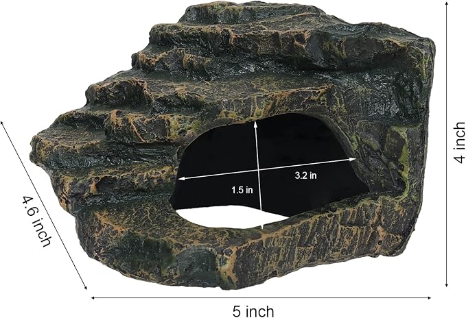 Gecko Tank Acccessories, Turtle Tank Accessories, Perfect Tortoise Hide Fish Tank Decor for Betta, Fish, Snake Hide, Professional Turtle Basking Platform (Medium)