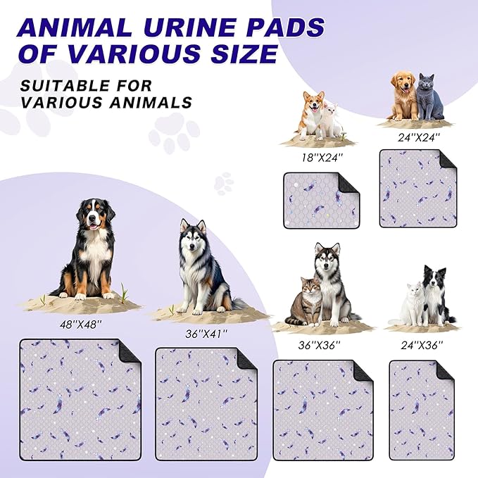 WanpeeGoo Washable Pee Pads for Dogs, 2 Pack Reusable Puppy Pads, Super Absorbent & Leakproof Dog Pads, Anti-Slip Dog Pee Pads for Puppy Training & Incontinence, Leaf Pattern 32"x63"