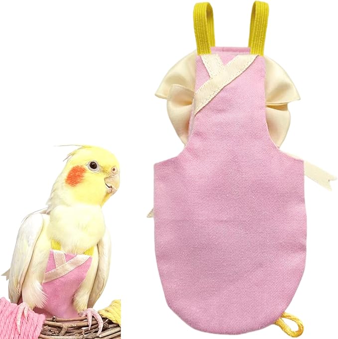 Bird Flight Suits Diapers, Parrot Flight Suits Diapers for Quaker Parakeets Cockatiels Conures Macaw African Grey, Bird Diaper, Parrot Clothes (Pink B,Sulphur-Crested Cockatoo)