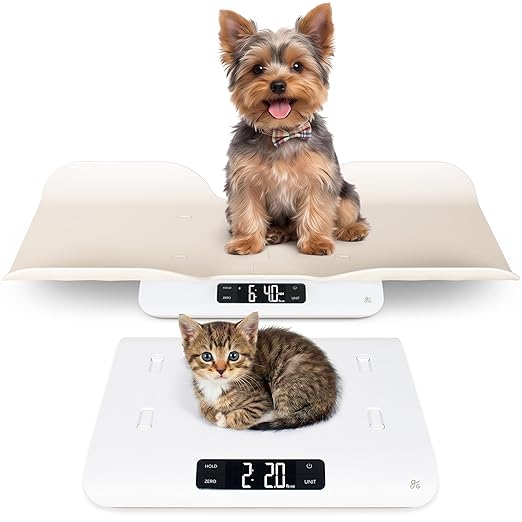 Greater Goods Digital Pet Scale for Cats & Dogs – Wiggle-Proof Technology, 0.1 lb Precision, 44 lb Capacity Scale for Kittens, Puppies & Small to Medium Animals