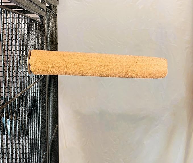 Polly's Pastels Nail Trimming & Beak Conditioning Safety Perch for Cockatiels, Cockatoos, Macaws, Parakeets, Budgies, Parrots and All Other Birds (Coral, Large-1 1/2" Dia. x 9" Long)